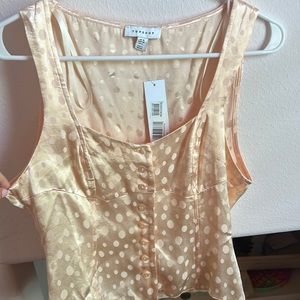 BRAND NEW W TAGS— TopShop silk polka dot top